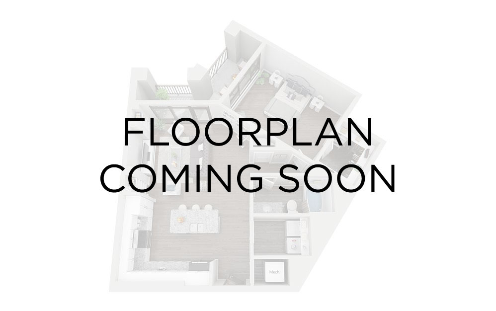 1 bed 2 bath LOFT - 1 bedroom floorplan layout with 2 bathrooms and 861 square feet